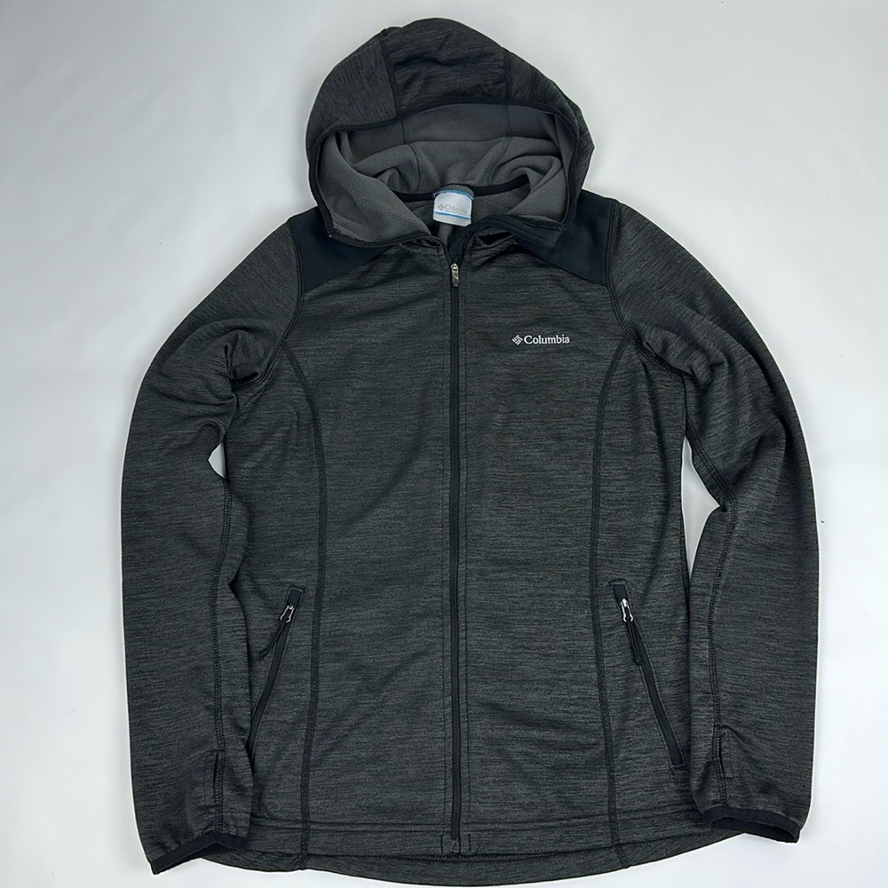 Columbia Women’s Hoodie Jacket. Size Small. Heathered Charcoal Gray. Zip Front.